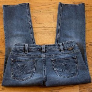 SILVER SUKI CAPRI JEANS 30X26 WOMENS BLUE